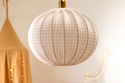 Cream Gingham Muslin Globe Lampshade