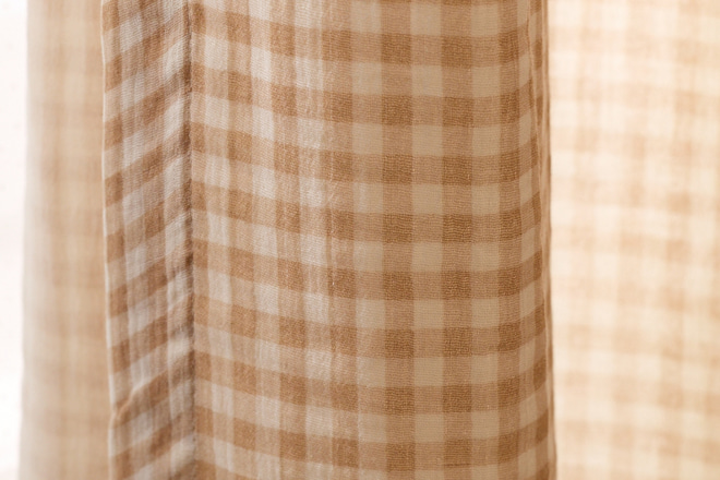 Abat-jour Boule en Mousseline Vichy Crème