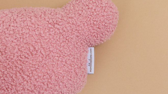 Almofada Coelho Bouclé - Rosa