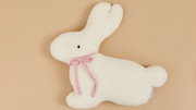 Bouclé Bunny Cushion - White