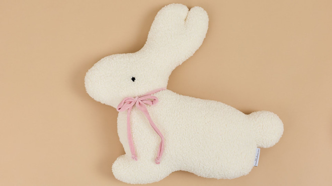 Bouclé Bunny Cushion - White