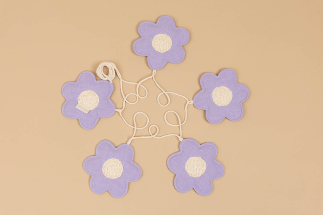 Guirlande Fleurs en Lin - Violette