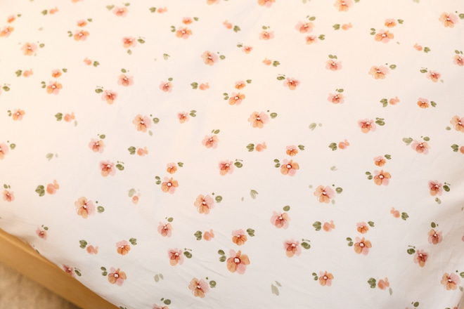 Housse de Couette en Satin de Coton - Petites Fleurs - 140x200