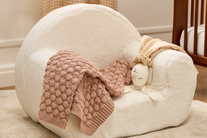 White Boucle Armchair