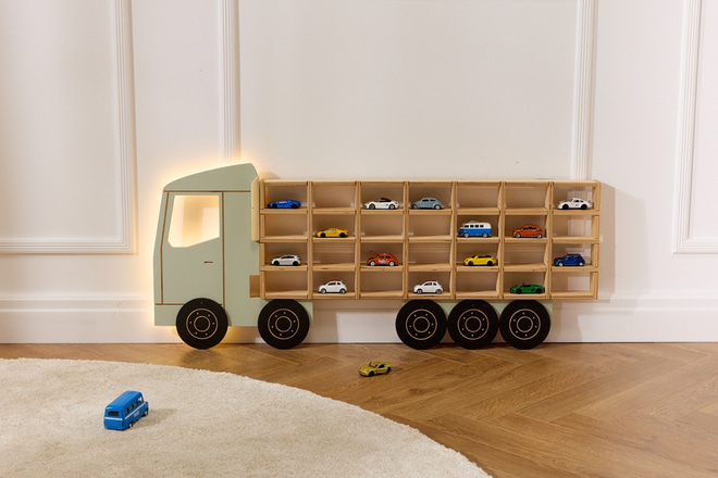 Mensola Luminosa Camion Legno