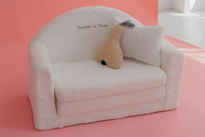 Sofá Bouclé - Blanco - Nombre personalizable