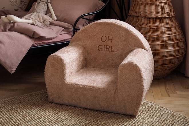 Poltrona Bouclé bege - nome personalizável