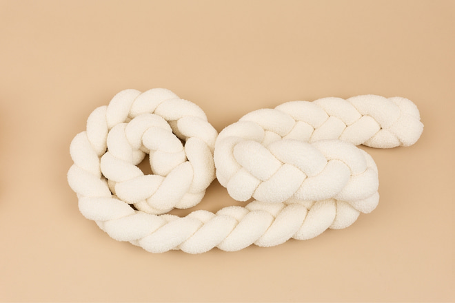 Pletený bok postýlky 3 klasy - Bouclé Off White