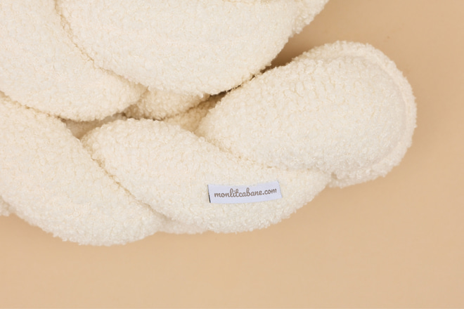 Pletený bok postýlky 3 klasy - Bouclé Off White