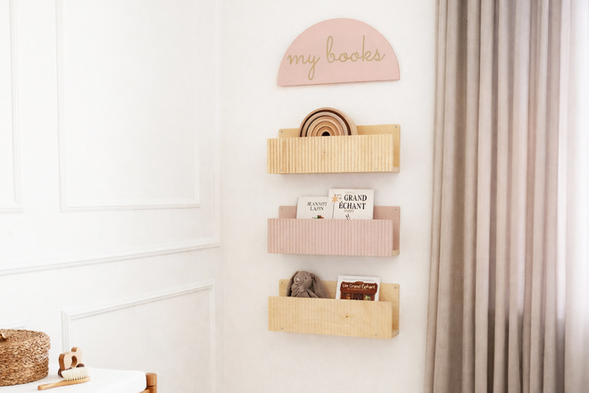 Conjunto de 3 prateleiras para livros "My Books" - Rosa