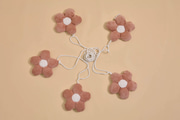 Corduroy Velvet Flower Garland – Peach