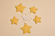 Linen garland – Yellow star