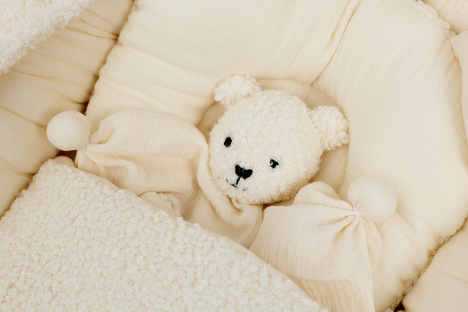 Réducteur de Lit Bouclé - Vanille Set