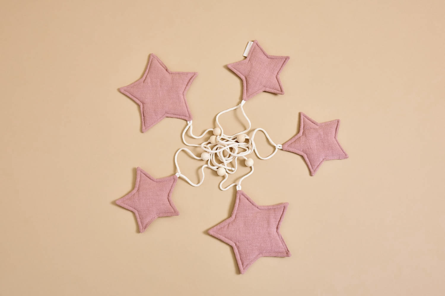 Guirlande en Lin - Étoile Rose