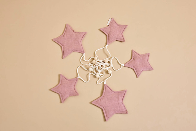 Guirlanda de linho – Estrela rosa