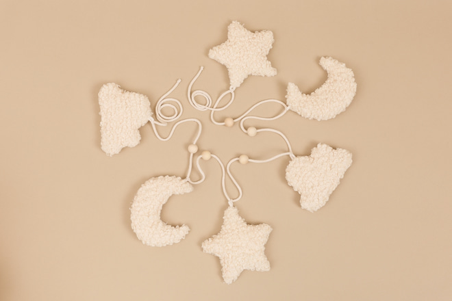 Bouclé-Girlande Nightsky Vanille