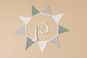 Guirlande Triangles en Lin Blanc et Vert
