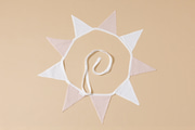 Linen Triangles Garland White and Powder Pink