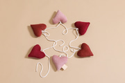 Corduroy Hearts Garland Summer
