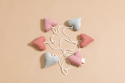Corduroy Hearts Garland Spring