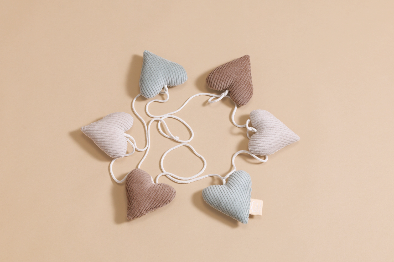 Guirlande Coeurs en Velours Côtelé Hiver