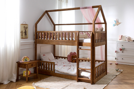 Vintage Bunk Bed L Premium On The Floor 90x190cm
