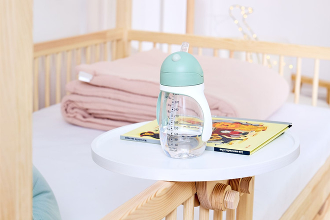 Round Wooden Bedside Table - White