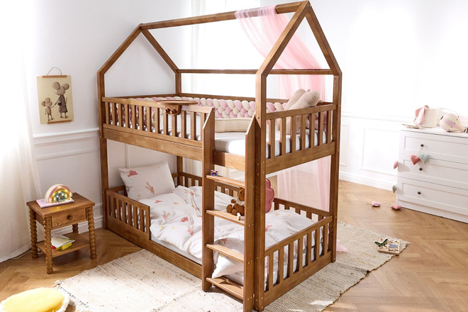 Mesilla de Noche Redonda de Madera - Vintage