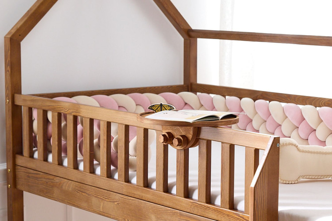 Runder Nachttisch aus Holz - Vintage