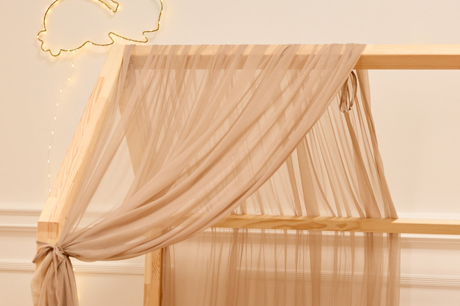 Hausbett-Himmel aus Tüll Cappuccino - Modèle L