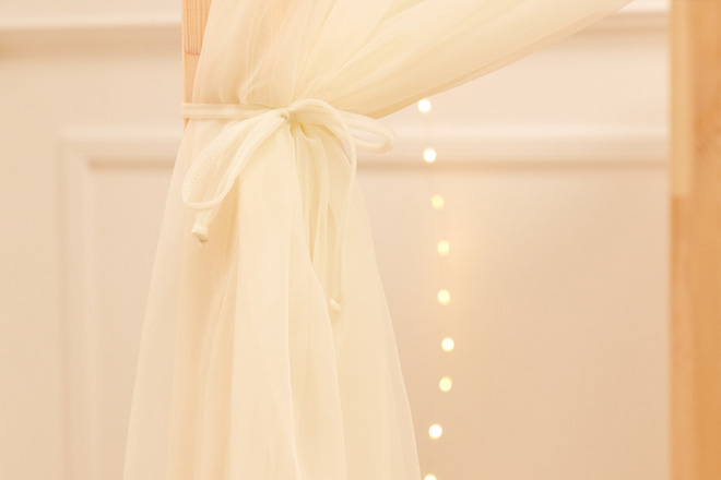 Tela por Letto a Capanna in Tulle Vaniglia - Modello L 