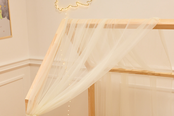 Tela por Letto a Capanna in Tulle Vaniglia - Modello L 