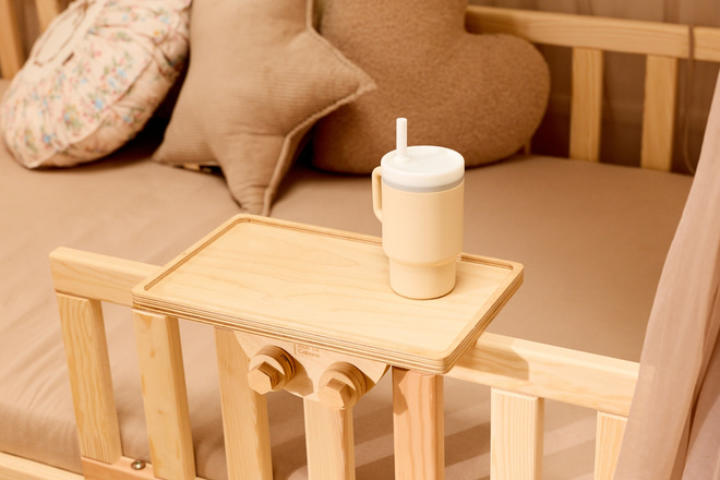 Rectangular Wooden Bedside Table - Natural