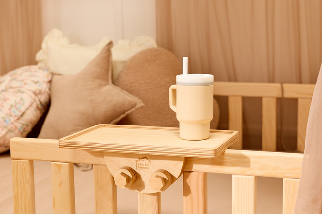 Rectangular Wooden Bedside Table - Natural