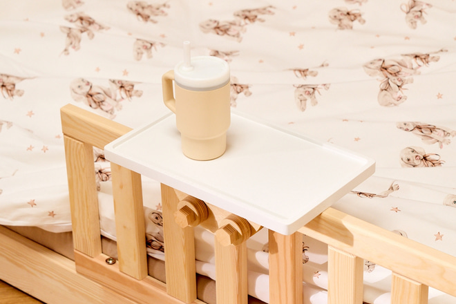 Rectangular Wooden Bedside Table - White