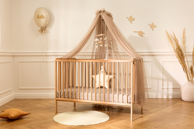 Dossel de Cama em tule Taupe - com Estrutura