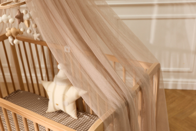 Dossel de Cama em tule Taupe - com Estrutura