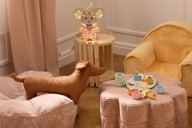 Sandy Yellow Corduroy Armchair