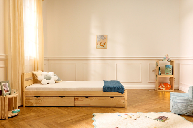 Postel pro teenagery Caracas 90x190cm - Přírodní Postel Caracas Basic 90x190cm - Přírodní