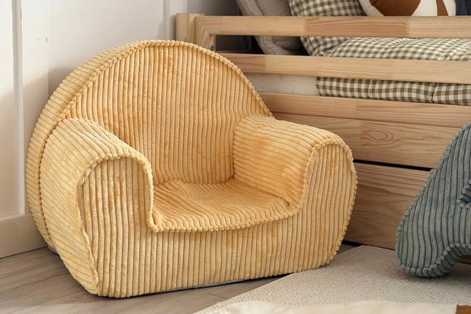 Fauteuil en Velours Côtelé - Sandy Yellow