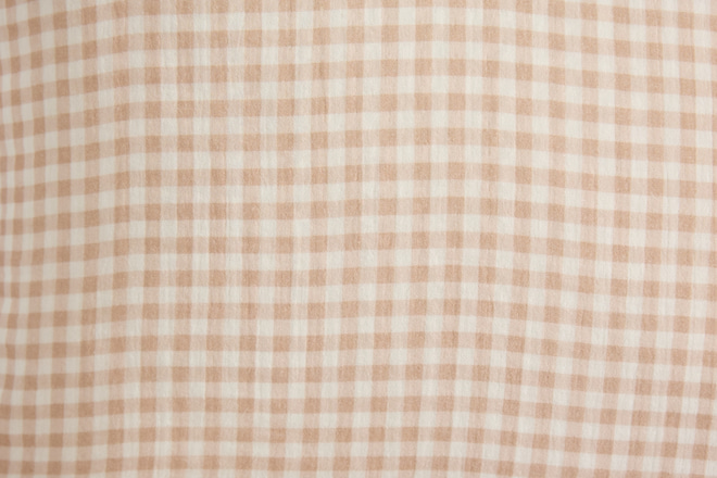 Set Copripiumino in Mussolina di cotone 120X170 - Vichy Beige