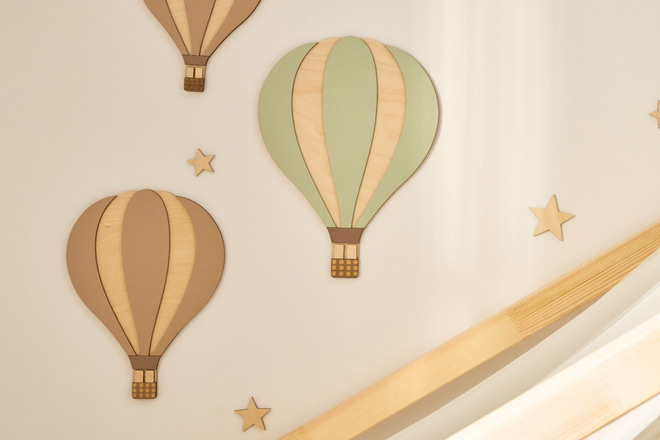 Decorazione Murale Mongolfiera - Cappuccino