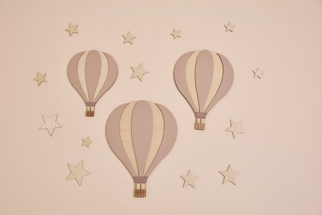 Wanddekoration Heißluftballons - Cappuccino