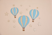 Hot Air Balloons Wall Decoration - Blue