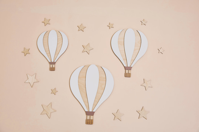 Decoración Mural Globos aerostáticos - Gris