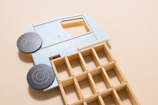 Étagère Lumineuse Camion Bois - Bleu