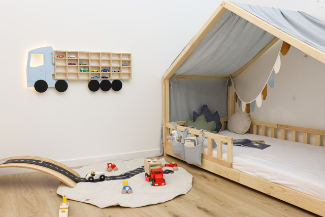 Étagère Lumineuse Camion Bois - Bleu