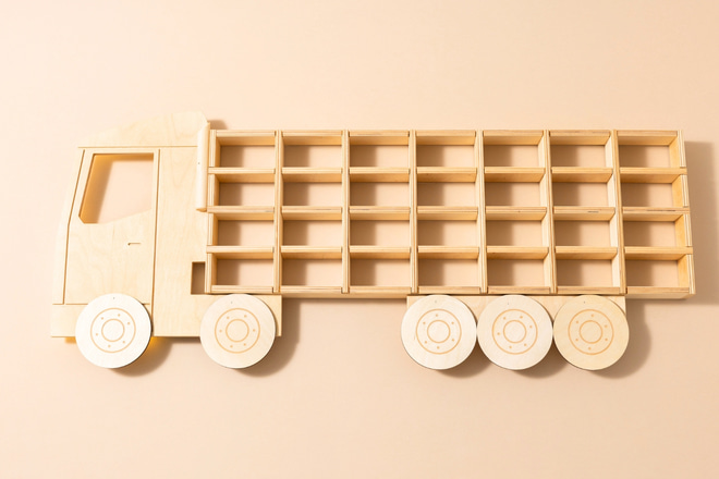 Étagère Lumineuse Camion Bois - Naturel