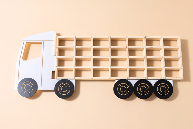 Étagère Lumineuse Camion Bois - Gris