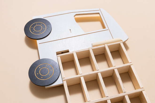 Étagère Lumineuse Camion Bois - Gris